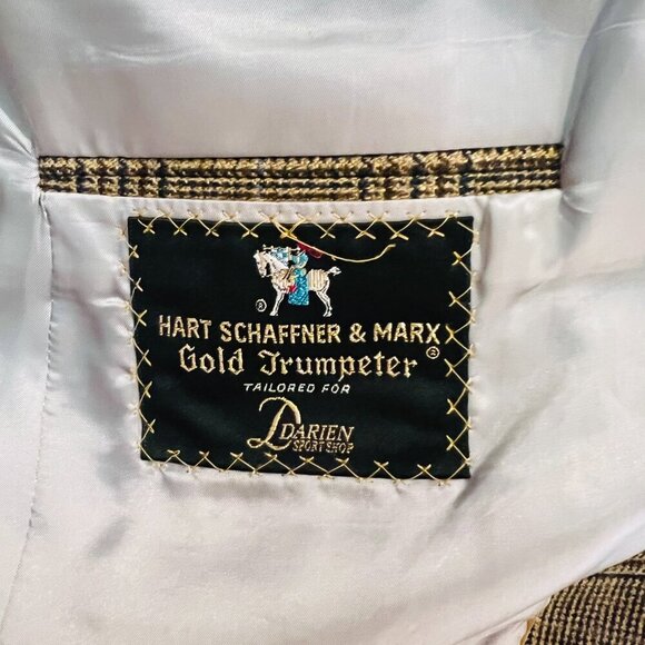 Hart Schaffner Wool Plaid Blazer Men's Sport Coat Suit Jacket 42 R - Picture 9 of 16